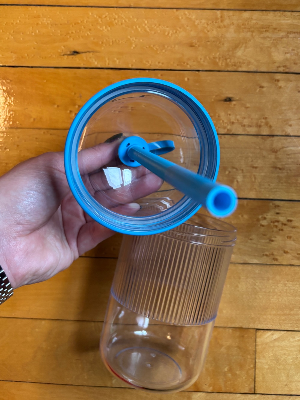 EUC Nespresso Limited Edition 18 Ounce Travel Iced Coffee Tumbler in NOLA Blue - Picture 9 of 16